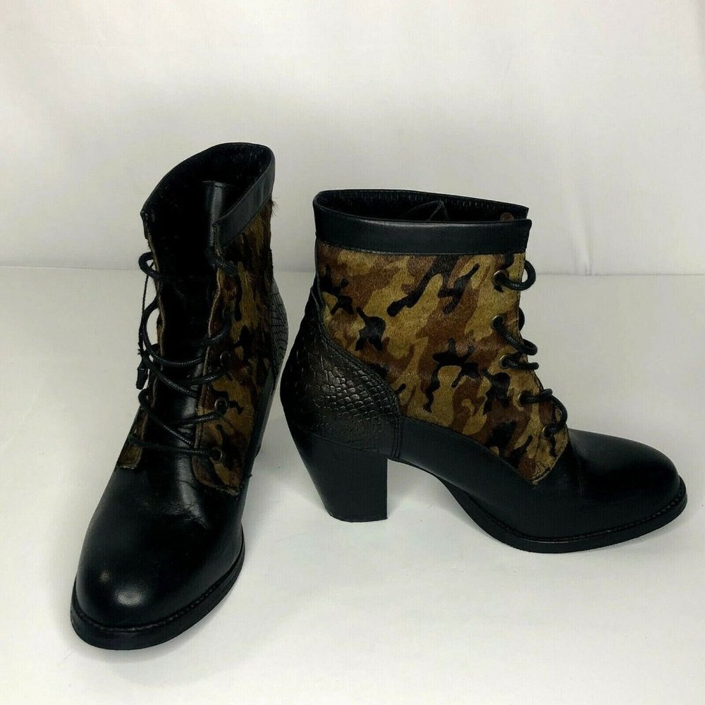Bronx Womens Chelsea Lace Up Boots Size 41 Camo - Picture 7 of 9